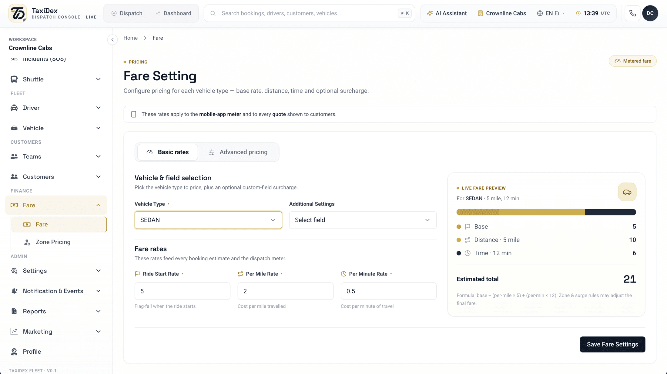 Enterprise fare engine